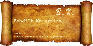 Babák Krisztina névjegykártya
